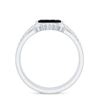 East West Set Black Onyx and Diamond Trio Wedding Ring Set