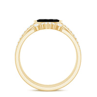 East West Set Black Onyx and Diamond Trio Wedding Ring Set