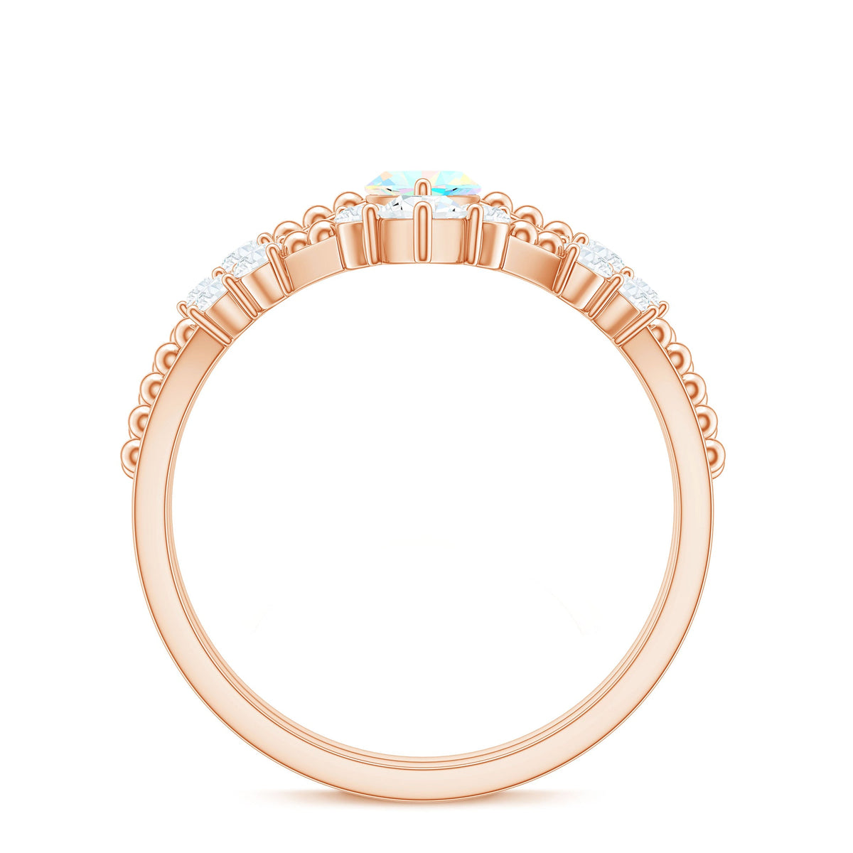 Certified Real Ethiopian Opal Marquise Engagement Wedding Ring Set of 2