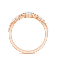 Certified Real Ethiopian Opal Marquise Engagement Wedding Ring Set of 2
