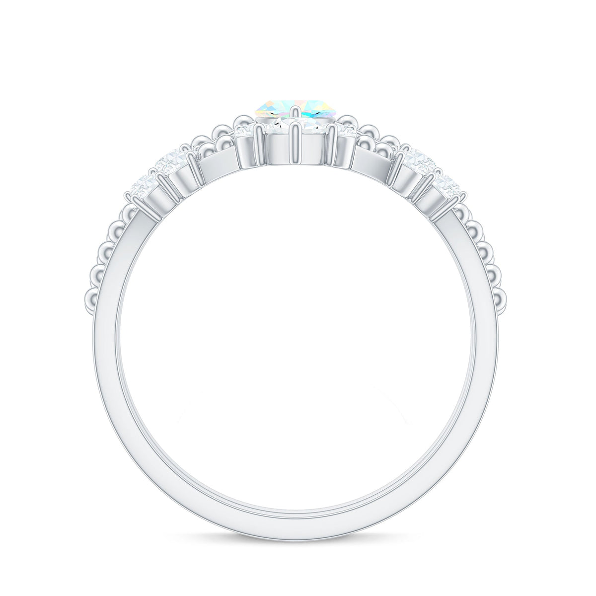 Certified Real Ethiopian Opal Marquise Engagement Wedding Ring Set of 2