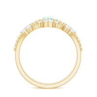 Certified Real Ethiopian Opal Marquise Engagement Wedding Ring Set of 2