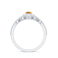 Certified Citrine and Diamond Teardrop Engagement Ring with Enhancer