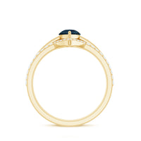Pear Shape London Blue Topaz and Diamond Trio Ring Set