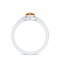Natural Pear Shape Citrine Wedding Bridal Ring Set of 3 with Certificate