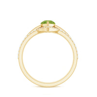 Certified Real 1 Carat Peridot Trio Wedding Ring Set with Moissanite