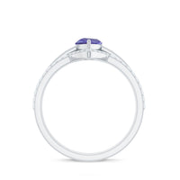 Natural Tanzanite Diamond 3 Piece Wedding Ring Set