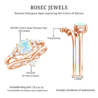 Genuine Ethiopian Opal Engagement Ring with Diamond Enhancer