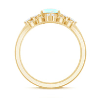 Genuine Ethiopian Opal Engagement Ring with Diamond Enhancer