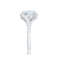 Oval Cut Solitaire Moonstone and Diamond Bypass Ring