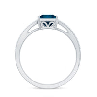 6mm Princess Cut London Blue Topaz Solitaire Engagement Ring with Certificate