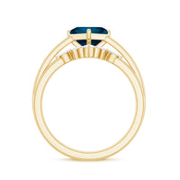 Princess Cut London Blue Topaz Designer Wedding Ring Set for Women