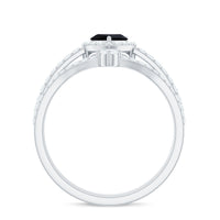 Created Black Diamond Heart Engagement Ring Set with Diamond