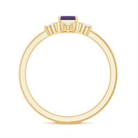Vintage Inspired 1.4 Carat Amethyst Emerald Cut Engagement Ring with Diamond