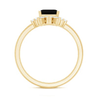 Lab Created Black Diamond Solitaire Wedding Ring Set with Diamond