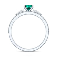 Certified Oval Lab Grown Emerald Diamond Engagement Ring Set