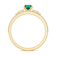 Certified Oval Lab Grown Emerald Diamond Engagement Ring Set