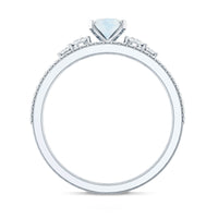 Oval Moonstone Solitaire Ring Set with Diamond