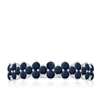Natural Blue Sapphire Half Eternity Anniversary Ring