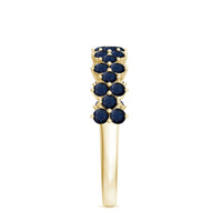 Natural Blue Sapphire Half Eternity Anniversary Ring