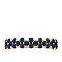 Natural Blue Sapphire Half Eternity Anniversary Ring