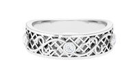 Bezel Set Round Diamond Filigree Ring