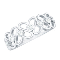 Contemporary Diamond Half Eternity Band Ring for Women