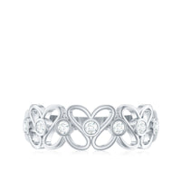 Contemporary Diamond Half Eternity Band Ring for Women