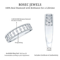 Natural Marquise Diamond Half Eternity Wedding Band