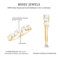Natural Pear Shape Diamond Half Eternity Ring for Women