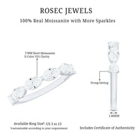 Heart Shaped Moissanite Wedding Band for Women