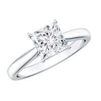 Princess Cut Moissanite Solitaire Engagement Ring