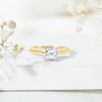 Princess Cut Moissanite Solitaire Engagement Ring