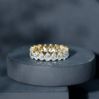 Lab Grown Diamond Teardrop Wedding Band