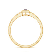 Bezel Set Marquise Garnet Promise Ring in Yellow Gold Plated Silver