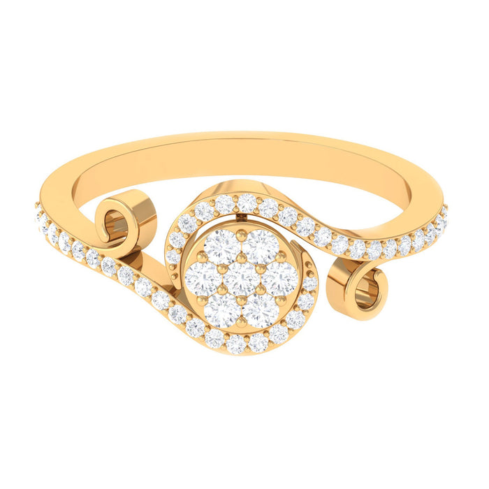 Rosec Jewels diamond bypass engagement ring with illusion setting, featuring shimmering diamonds and a sleek, elegant band.