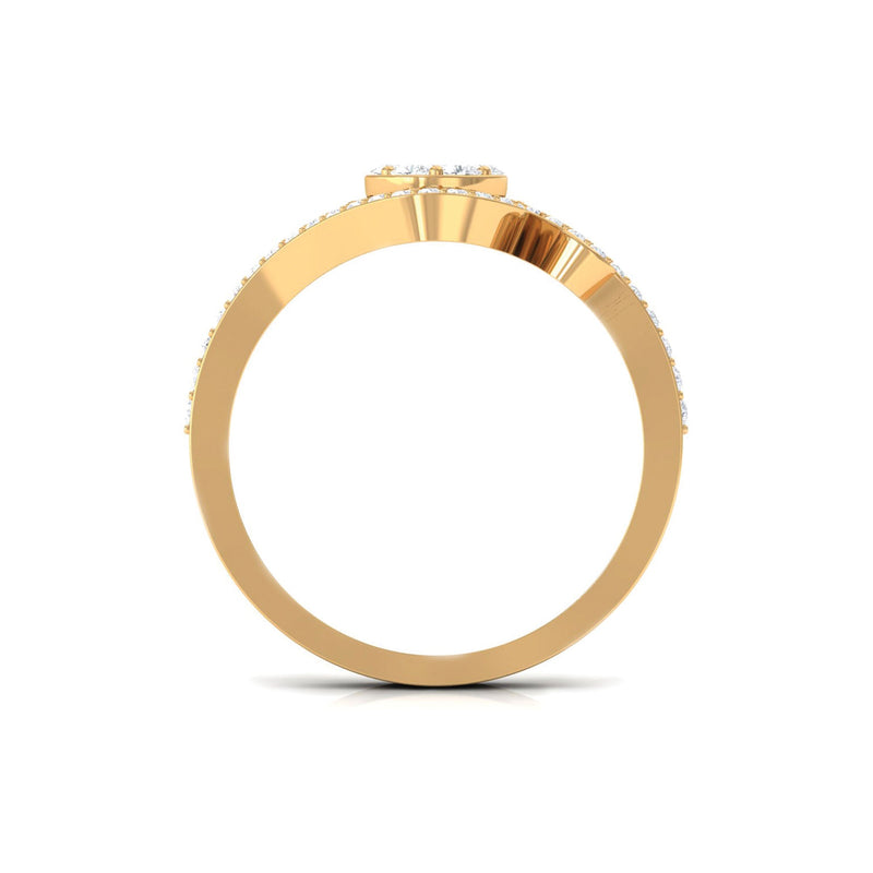 Rosec Jewels diamond bypass engagement ring in illusion setting, showcasing sparkling diamonds and elegant design.