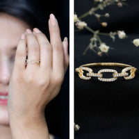 Certified Diamond Chain Link Ring in Prong Setting