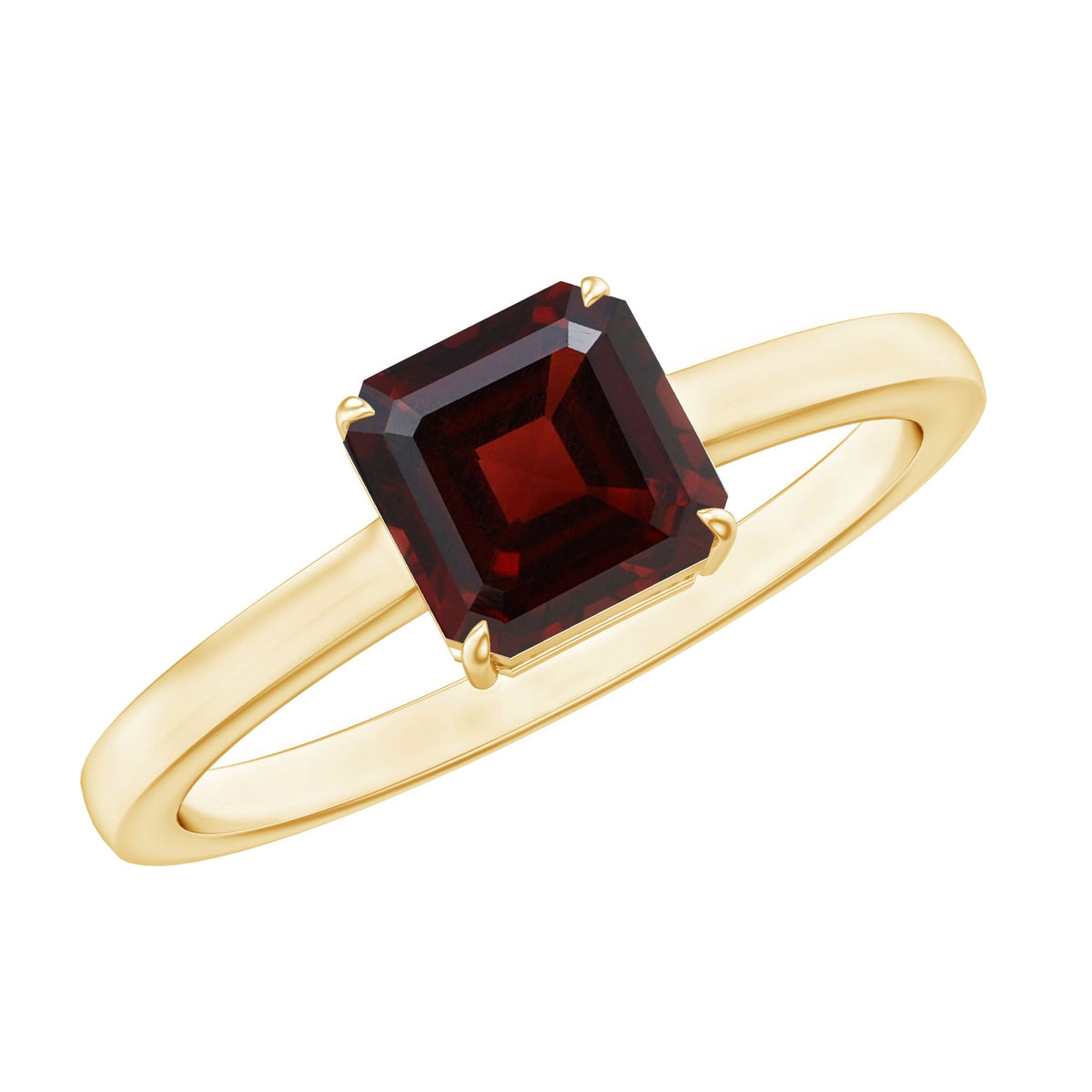 3.3 Carat Real Garnet Asscher Cut Engagement Ring with Certificate