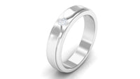 Certified real men's diamond band ring from Rosec Jewels, showcasing a sleek gold band with sparkling diamonds.