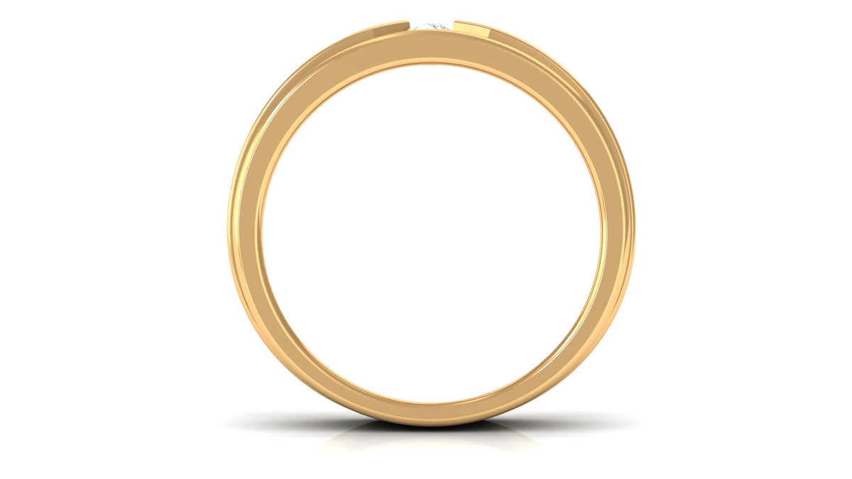 Certified real men's diamond band ring from Rosec Jewels featuring a sleek design with sparkling diamonds on a platinum band.