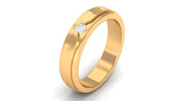 Certified real men's diamond band ring by Rosec Jewels featuring a sleek design with sparkling diamonds on a silver band.