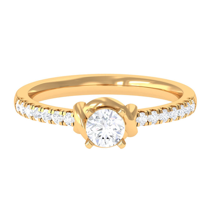 Genuine diamond promise ring for proposal by Rosec Jewels, featuring a sparkling central diamond and elegant band design.