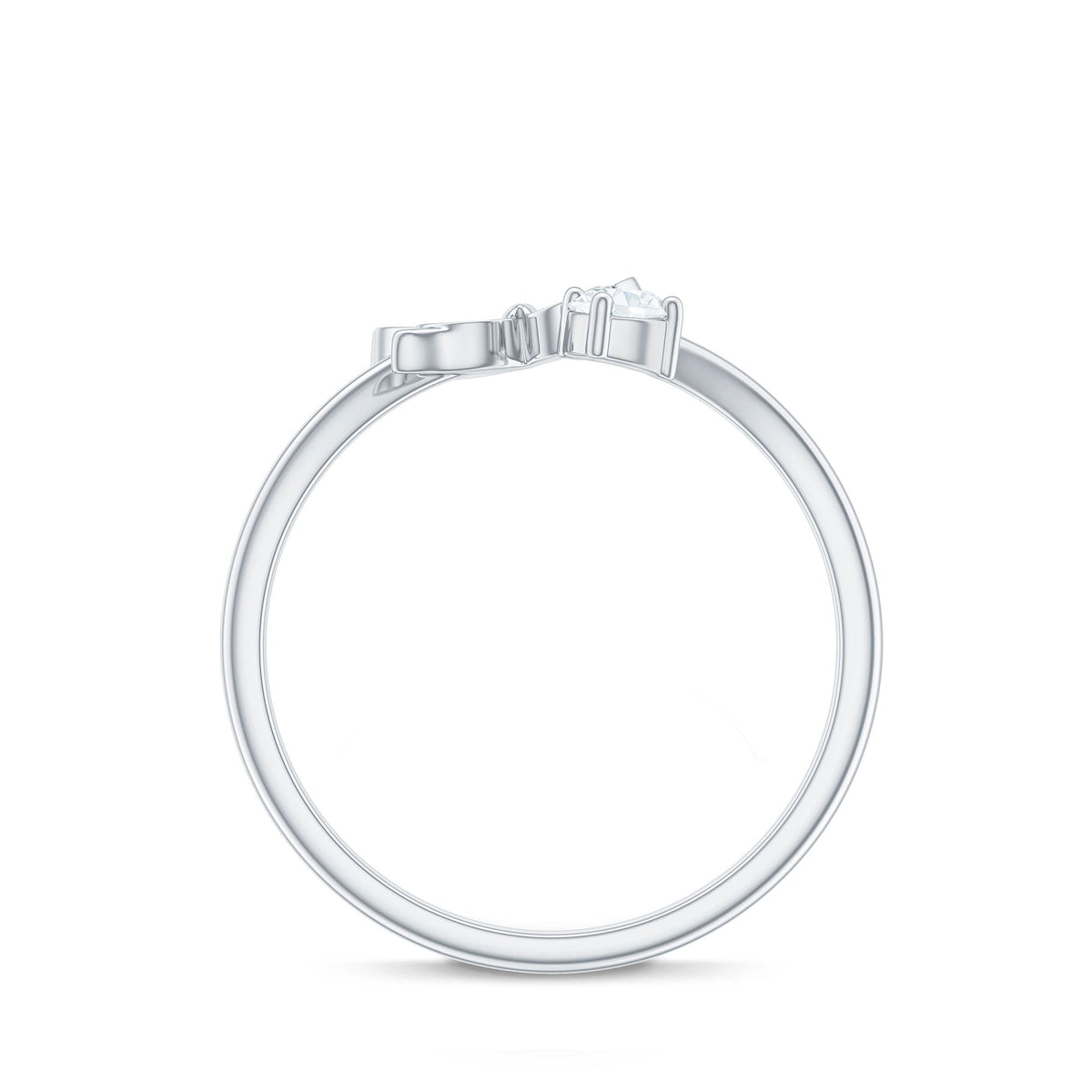 Natural Diamond Butterfly Ring with Certificate
