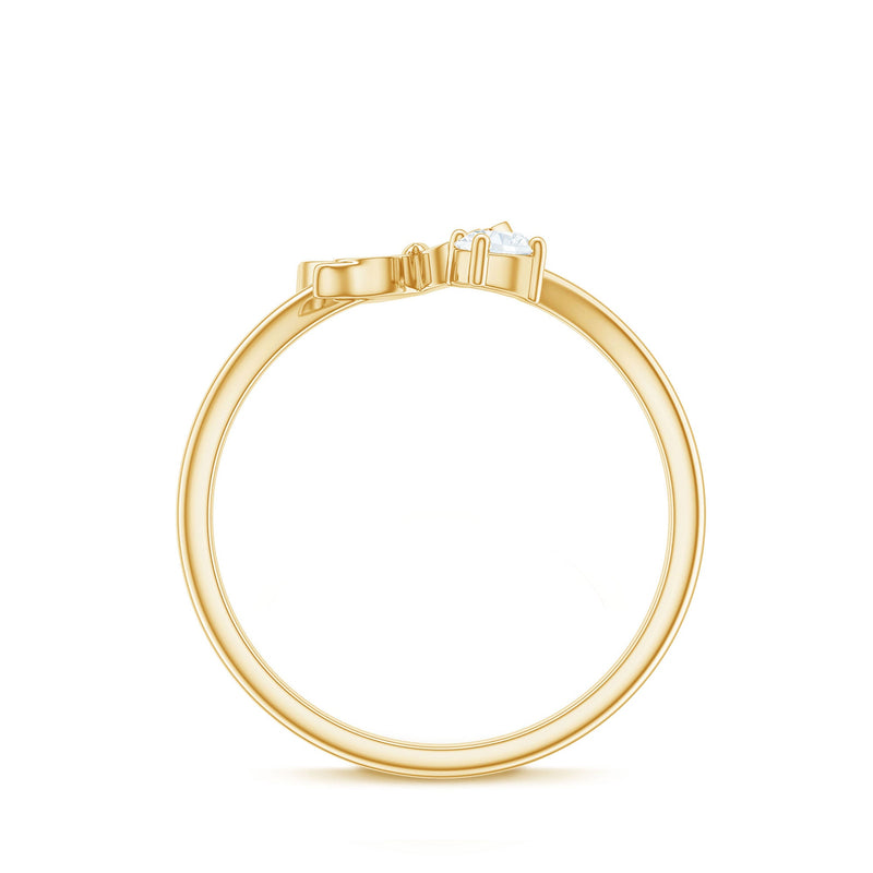 Natural diamond butterfly ring by Rosec Jewels featuring a delicate butterfly design and a certificate of authenticity.