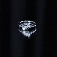 Certified Round Moissanite Three Stone Engagement Ring