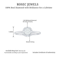 Round shape diamond promise ring in illusion setting by Rosec Jewels, showcasing a sparkling diamond centerpiece on a sleek band.