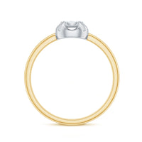 Round shape diamond promise ring in illusion setting by Rosec Jewels, featuring a sparkling central diamond on a sleek band.