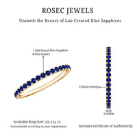 Certified Lab Grown Blue Sapphire Eternity Ring for Women