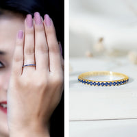 Certified Lab Grown Blue Sapphire Eternity Ring for Women